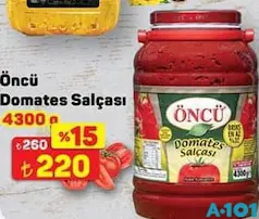 ÖNCÜ DOMATES SALÇASI 4300 G fiyat ve kampanya bilgisi